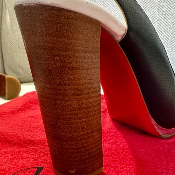 Authentic Christian Louboutin Chrome, White & Black Platform Heels - Picture 11 of 14